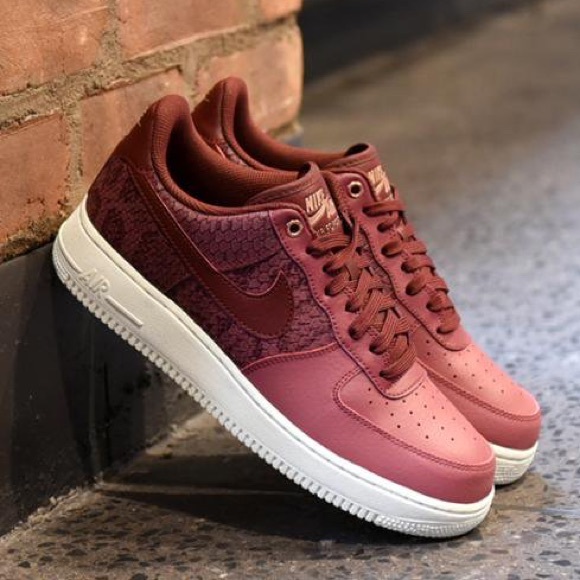 Nike Shoes - Nike Air Force 1 RARE Snake Print in Maroon NWOB